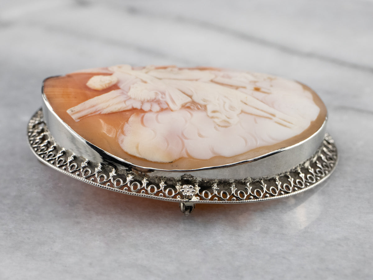 Cupid and Psyche Cameo Pin or Pendant