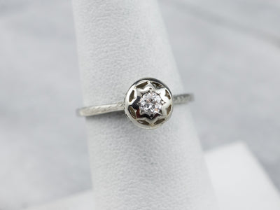 Starburst Deco Diamond Engagement Ring