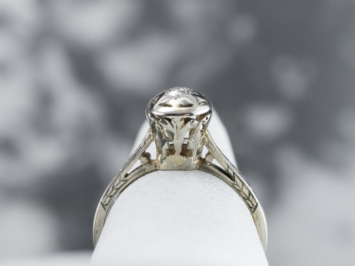 Starburst Deco Diamond Engagement Ring