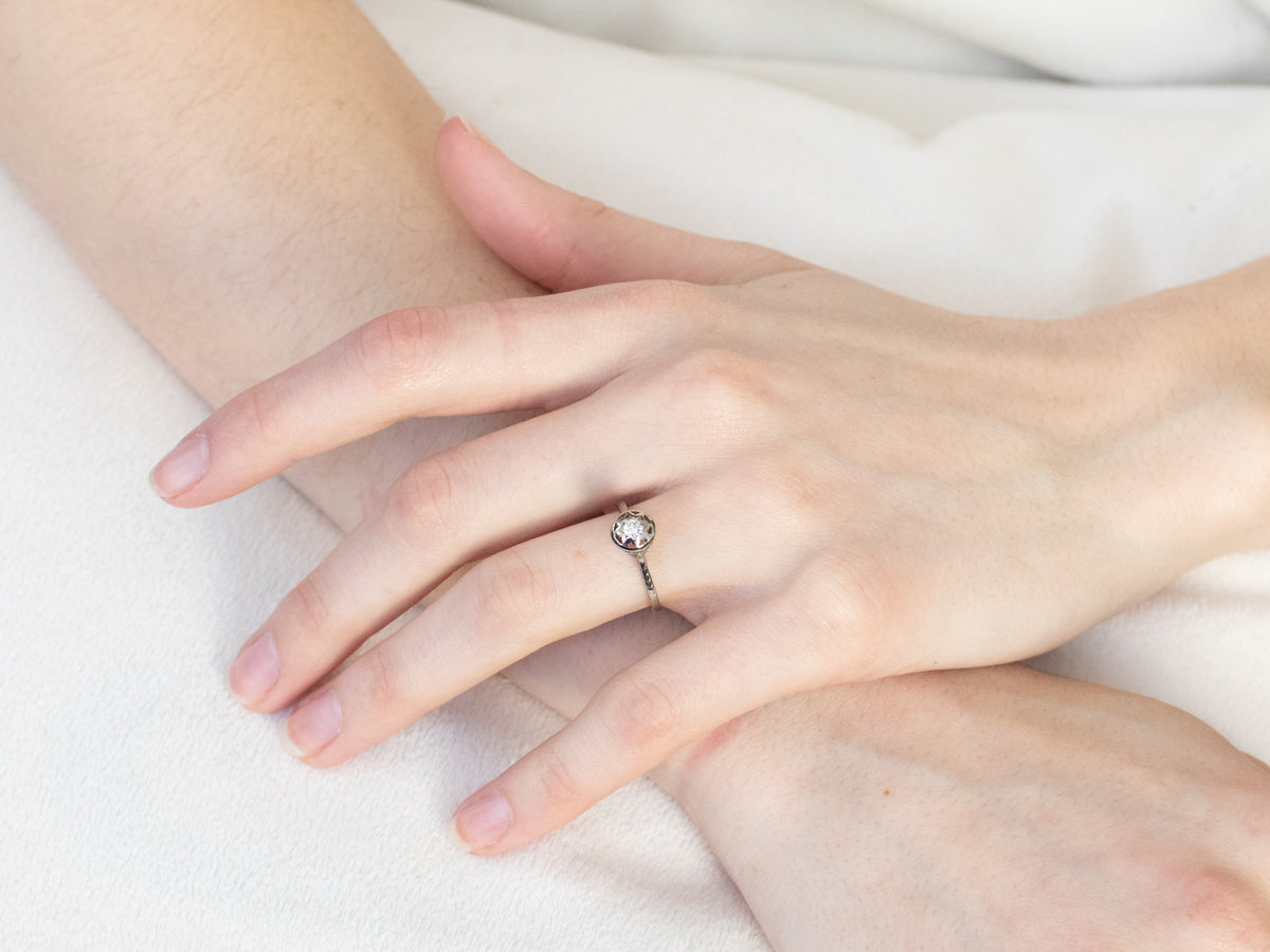 Starburst Deco Diamond Engagement Ring