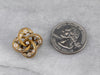Victorian Diamond Floral Enamel Gold Love Knot Pin