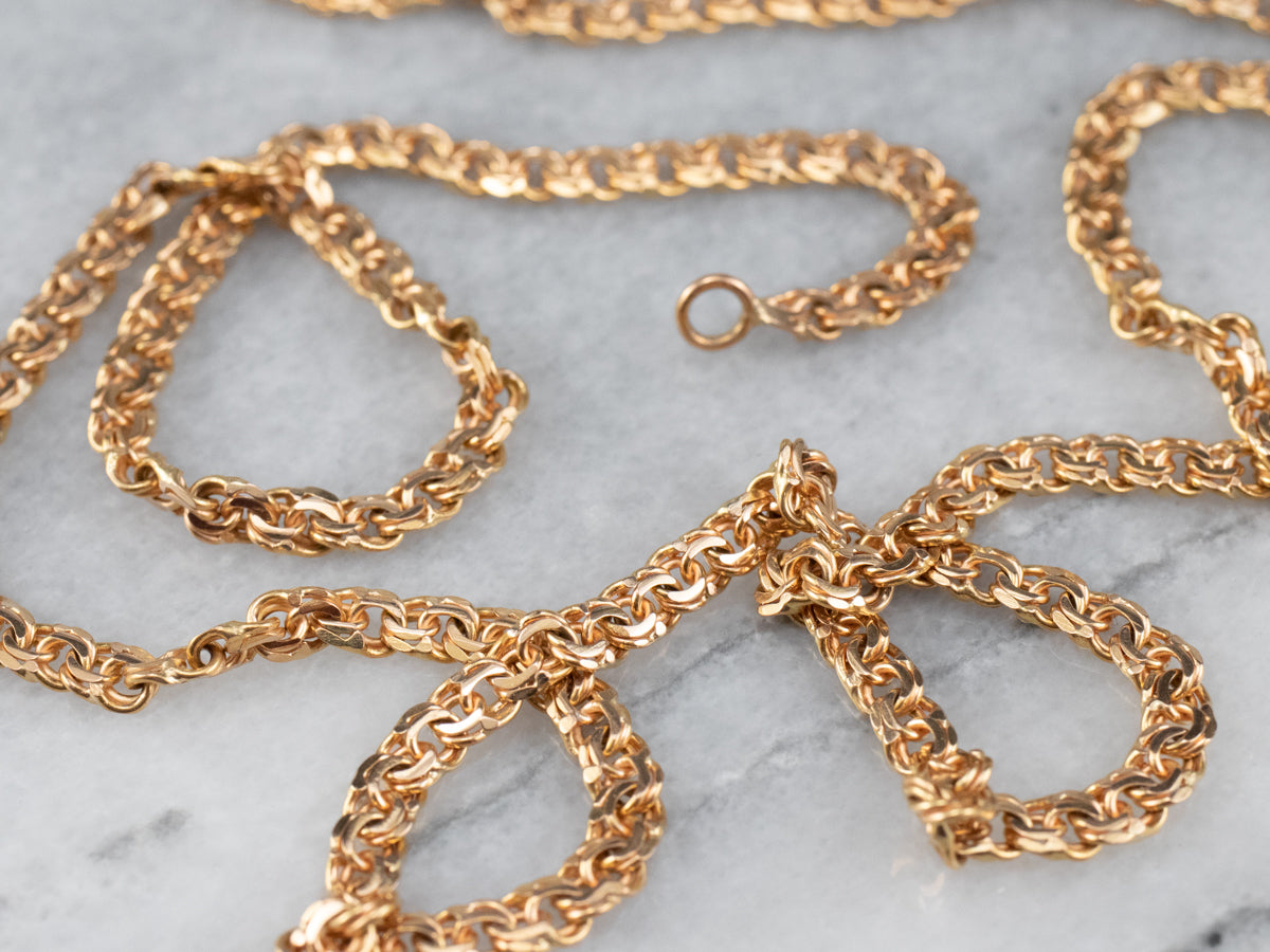 Rose Gold Fancy Curb Chain