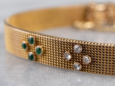 Ruby Diamond Emerald Russian Gold Bracelet