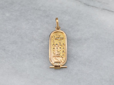 18K Gold Egyptian Hieroglyphics Pendant