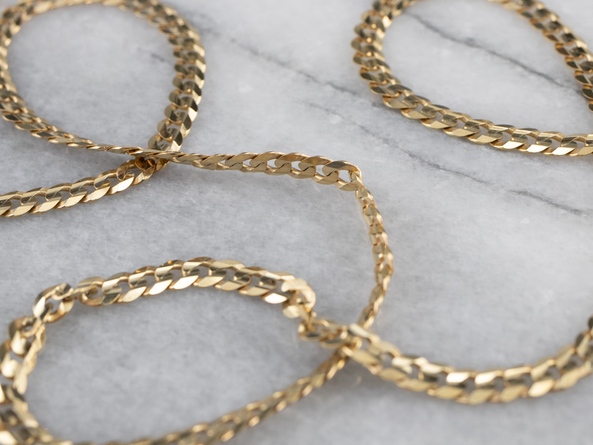 14K Gold Flat Curb Link Chain
