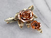 Vintage Sculpted Rose Gold Brooch Pendant