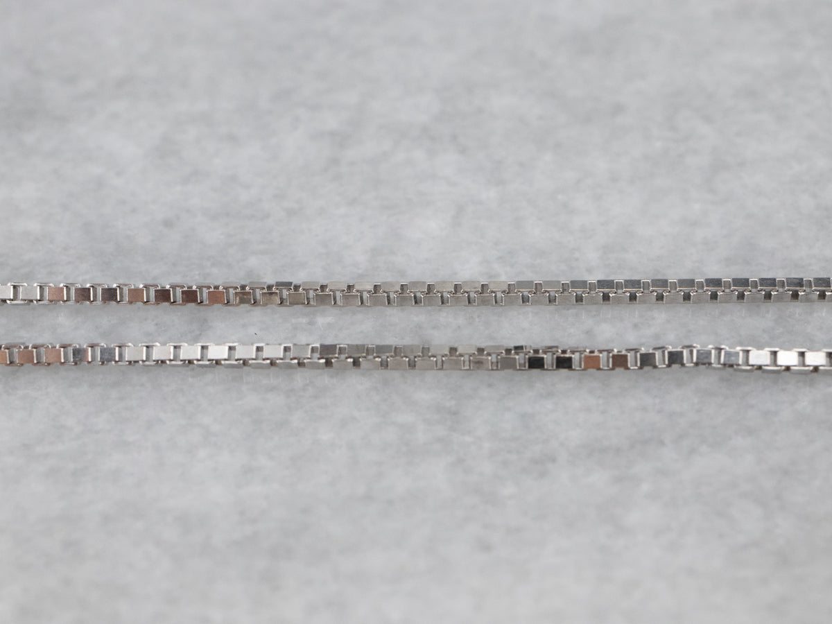 14K White Gold Box Chain