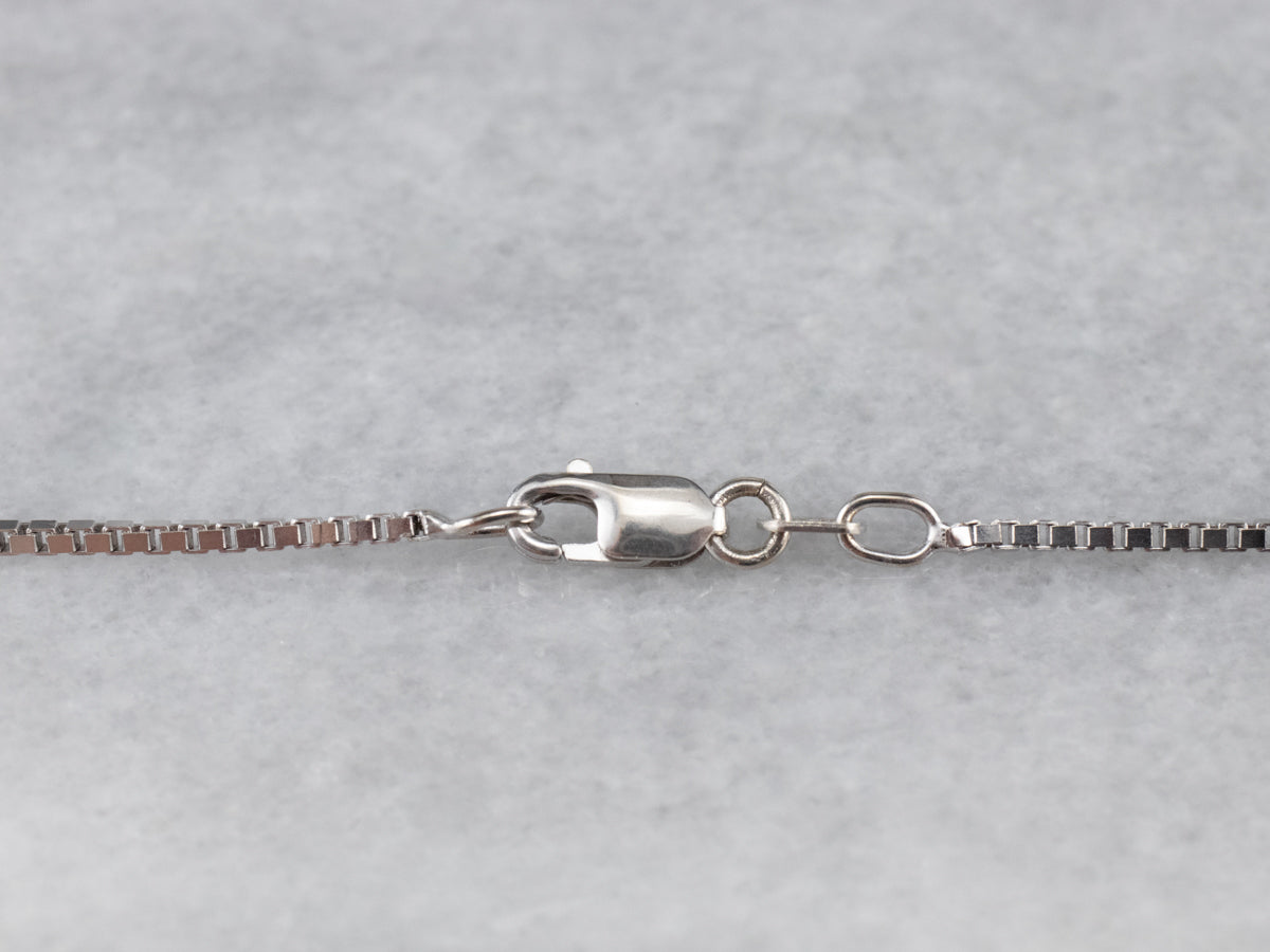 14K White Gold Box Chain