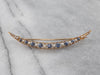Antique Synthetic Sapphire and Seed Pearl Moon Pin
