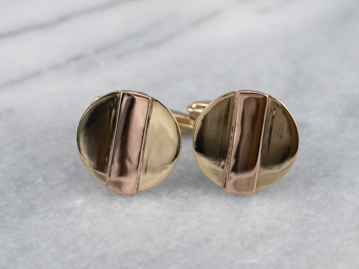 Vintage Rose and Yellow Gold Cufflinks