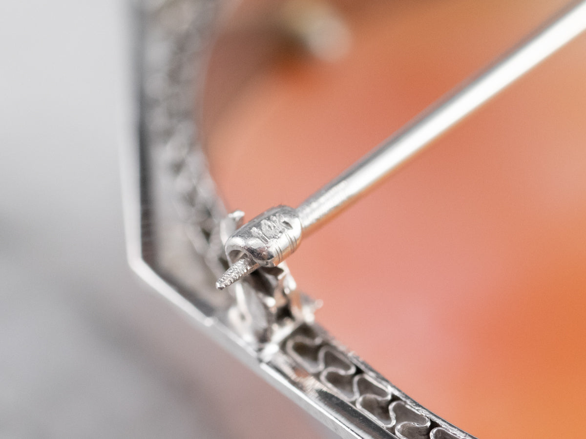 Art Deco Filigree Cameo Brooch or Pendant