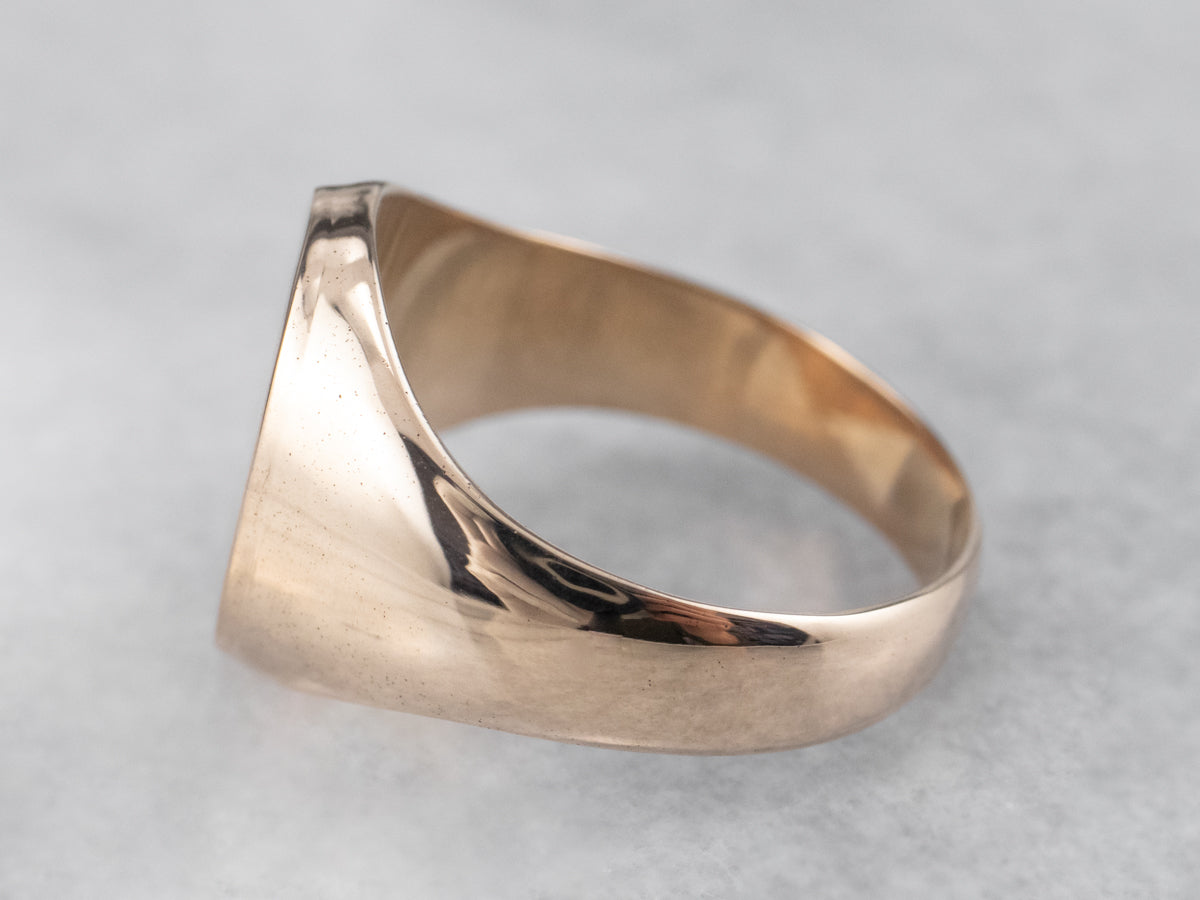 Unisex Plain Gold Signet Ring