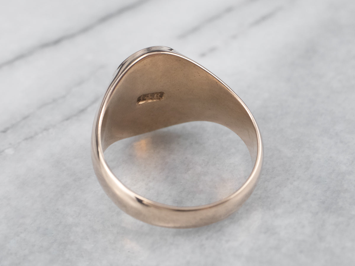 Unisex Plain Gold Signet Ring