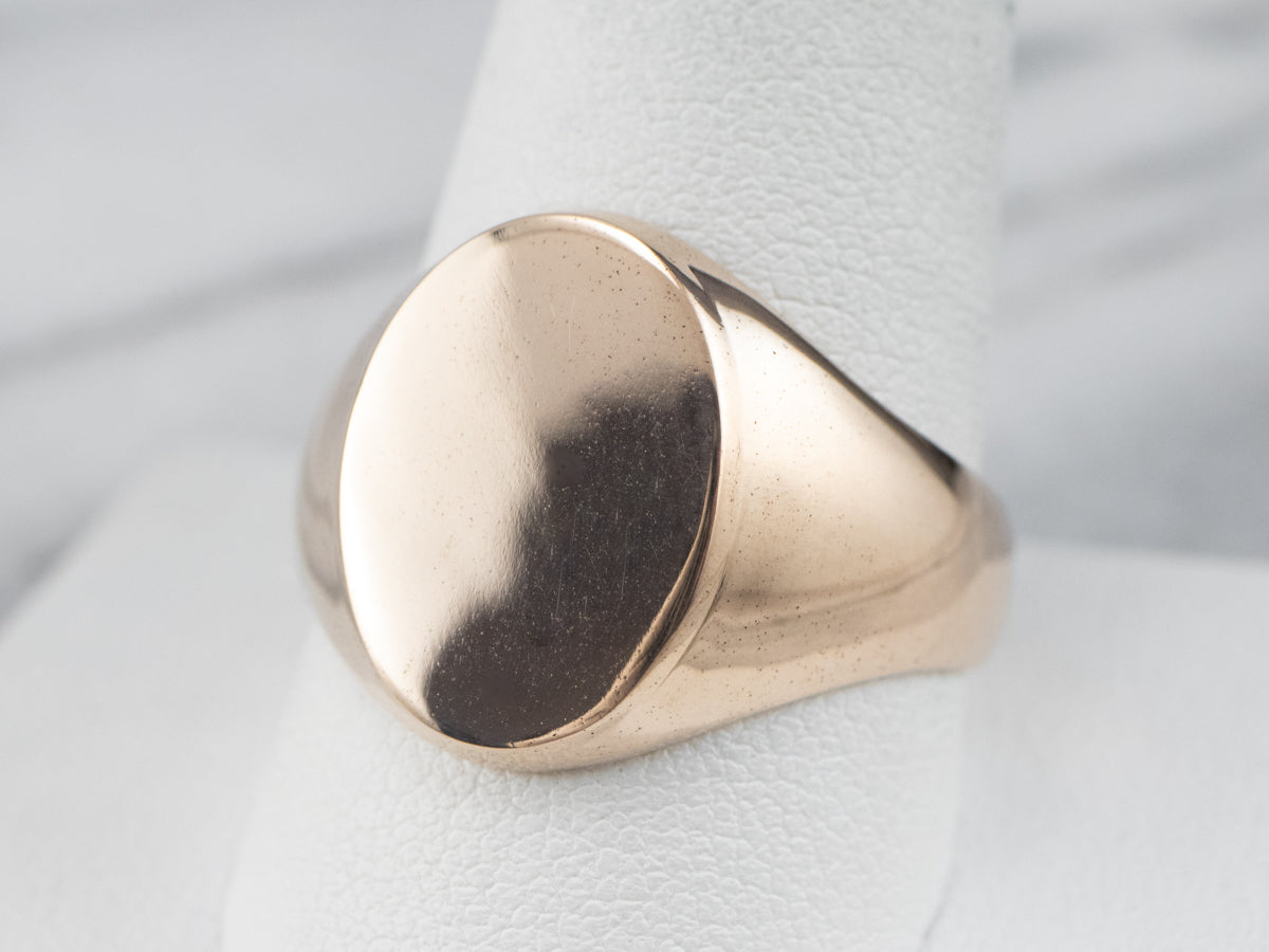 Unisex Plain Gold Signet Ring