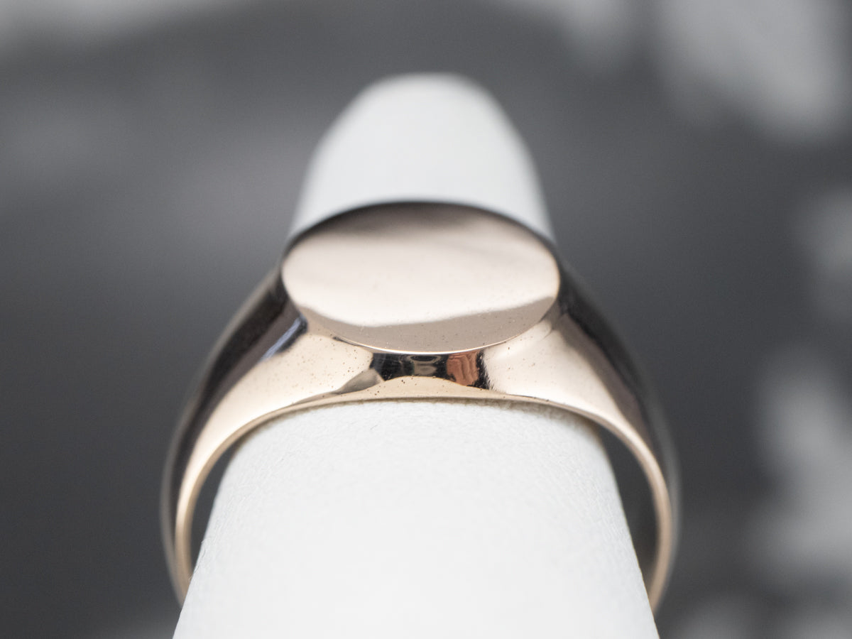 Unisex Plain Gold Signet Ring