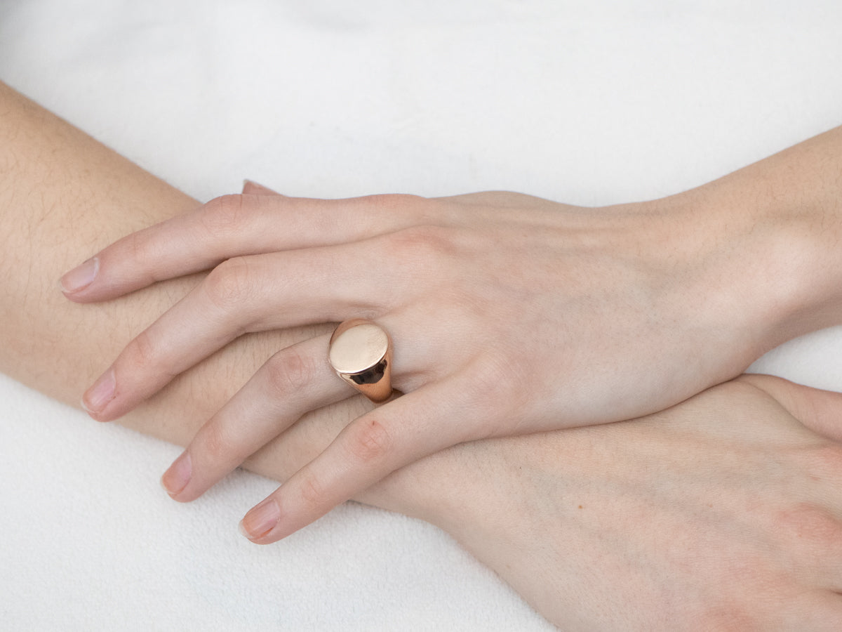 Unisex Plain Gold Signet Ring