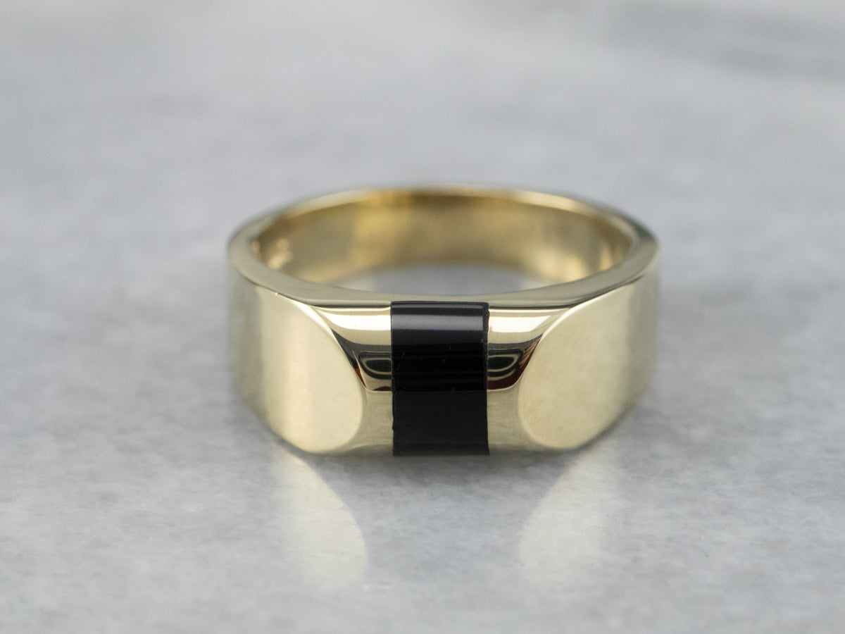 Unisex Black Onyx Statement Ring