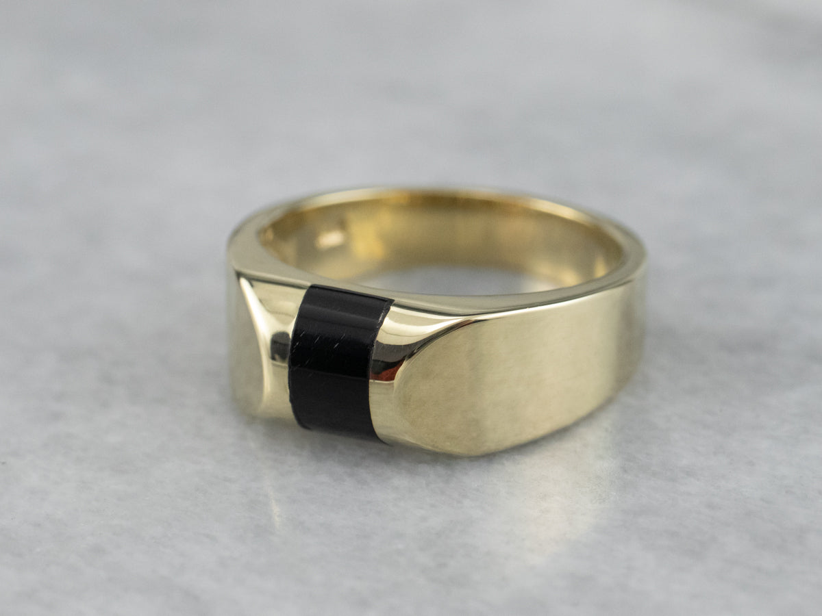 Unisex Black Onyx Statement Ring