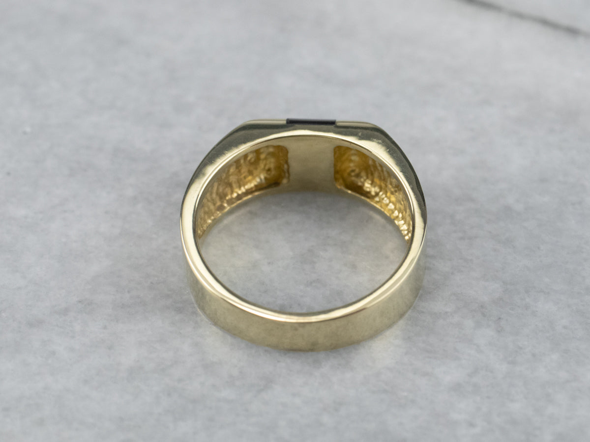 Unisex Black Onyx Statement Ring