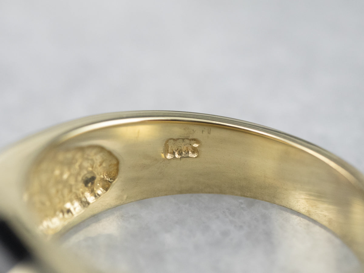 Unisex Black Onyx Statement Ring