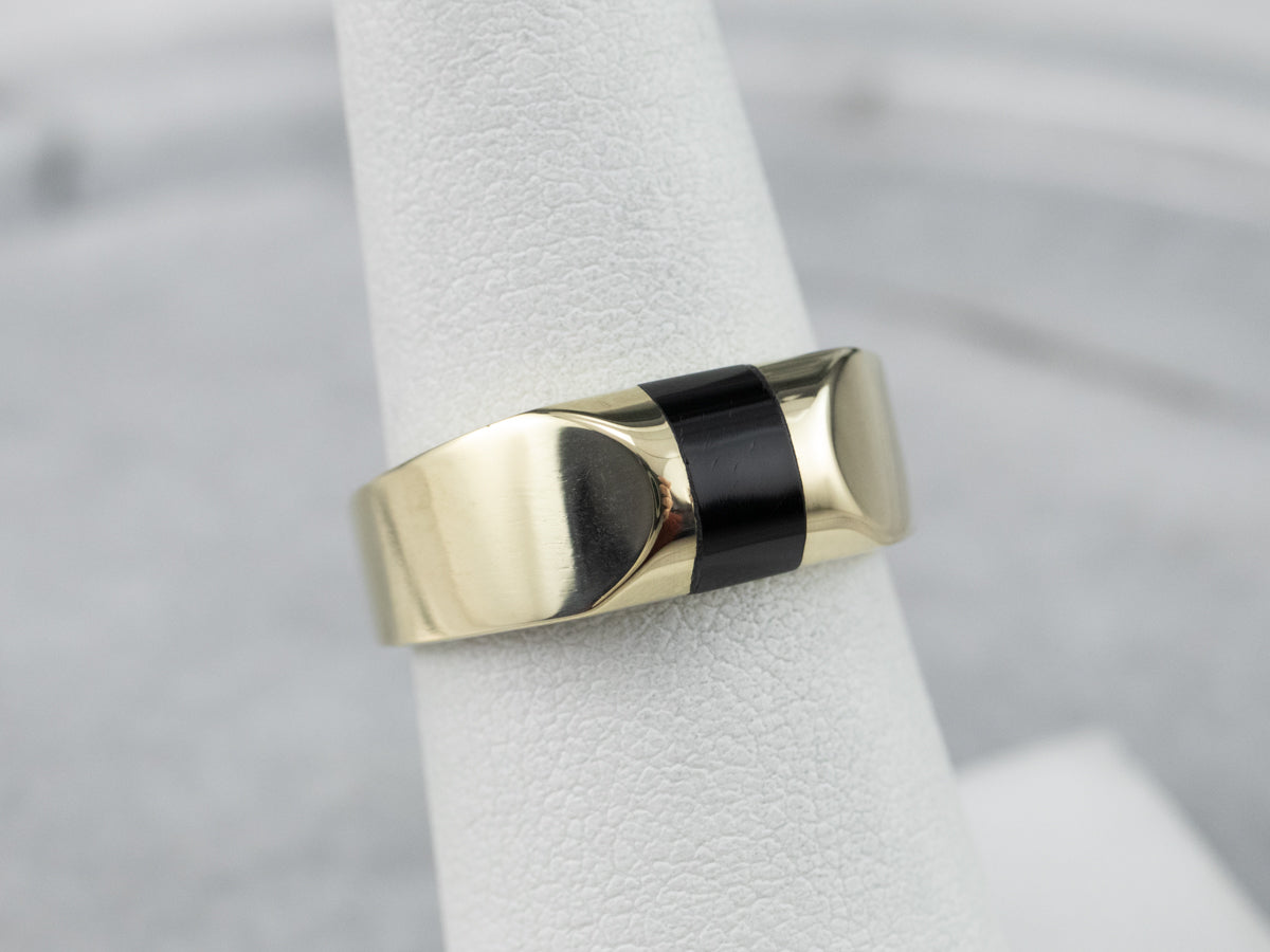 Unisex Black Onyx Statement Ring