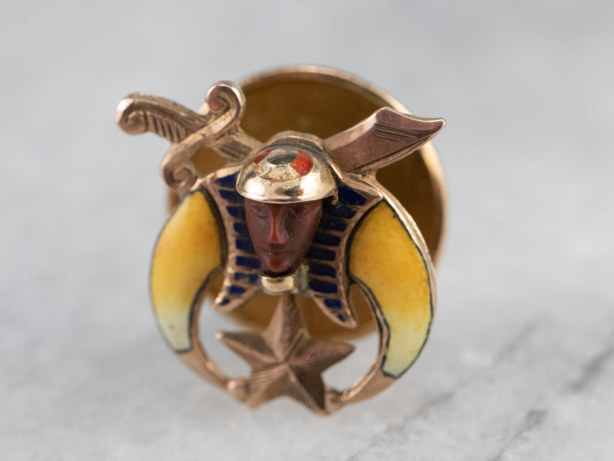 Shriners Enamel Gold Lapel Button Pin