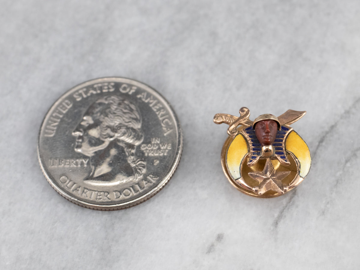 Shriners Enamel Gold Lapel Button Pin