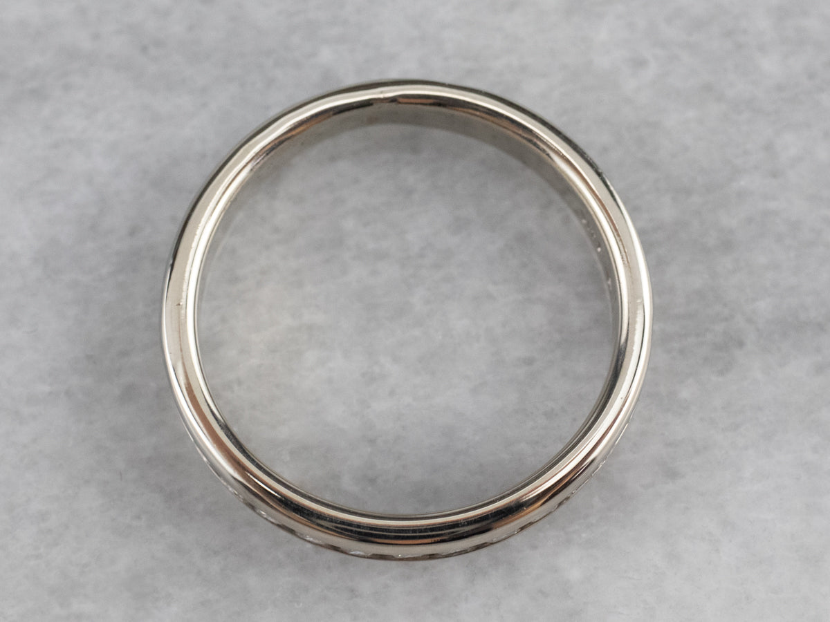 Channel Set Diamond White Gold Wedding Band