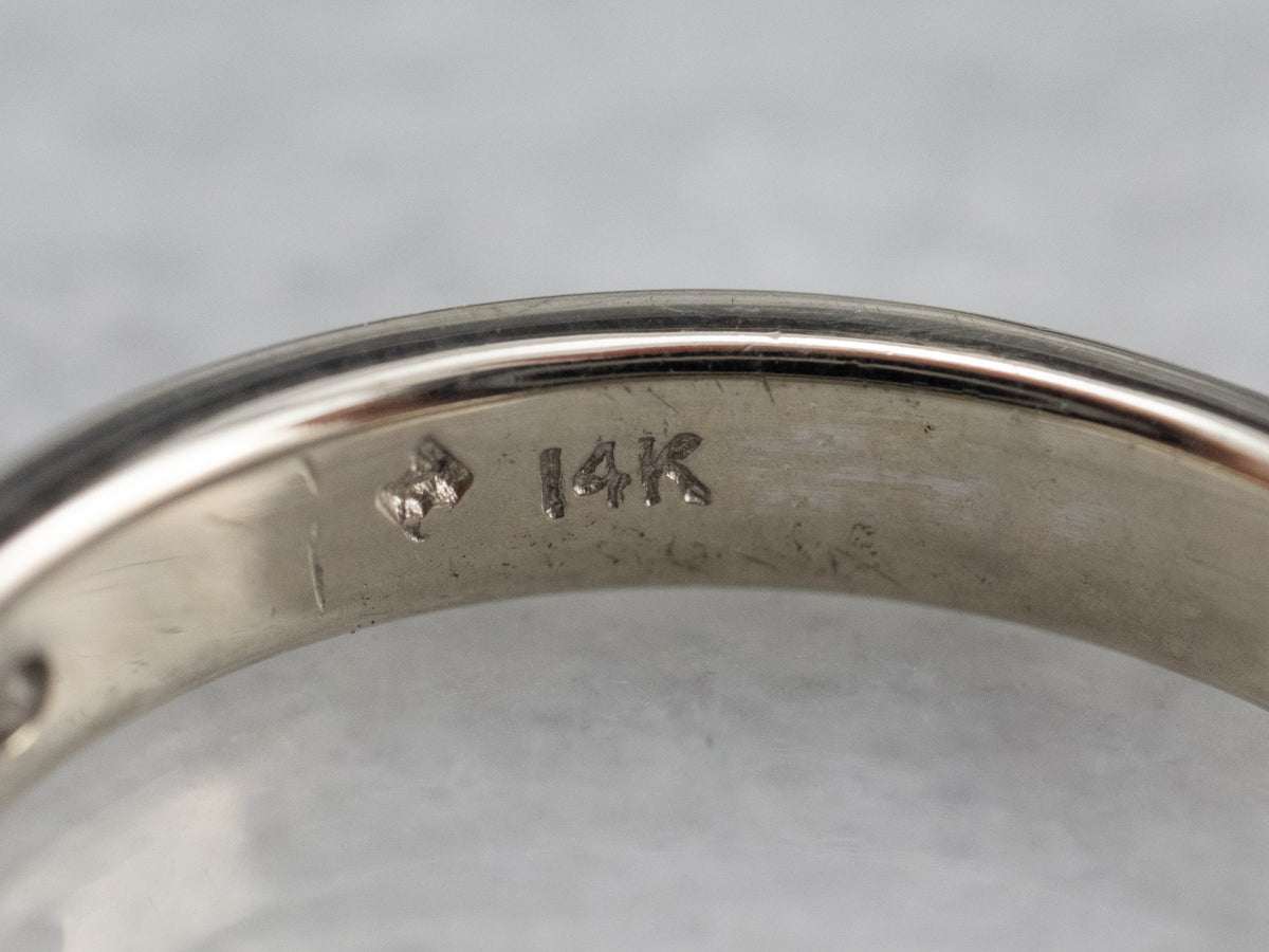 Channel Set Diamond White Gold Wedding Band