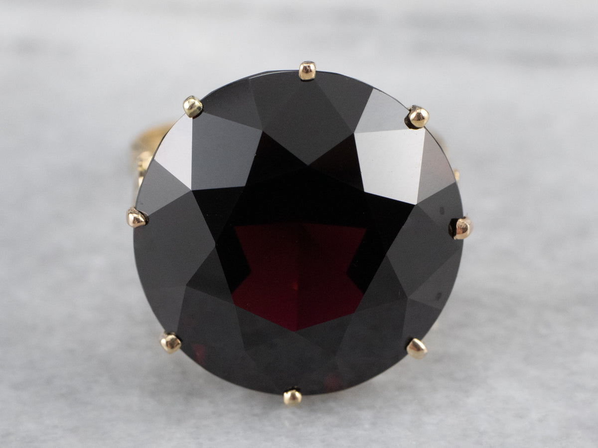 Round Pyrope Garnet Gold Cocktail Ring