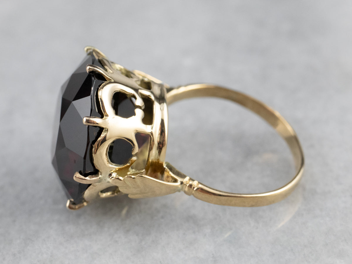 Round Pyrope Garnet Gold Cocktail Ring