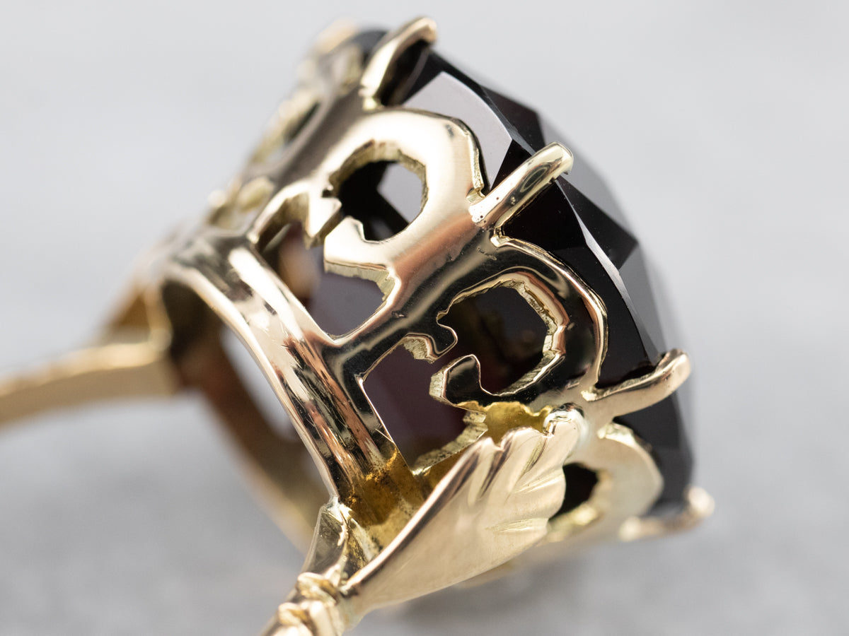 Round Pyrope Garnet Gold Cocktail Ring