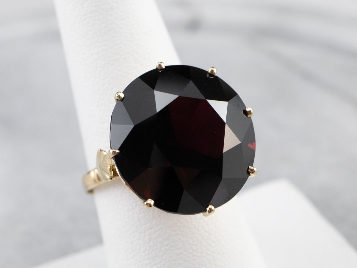 Round Pyrope Garnet Gold Cocktail Ring