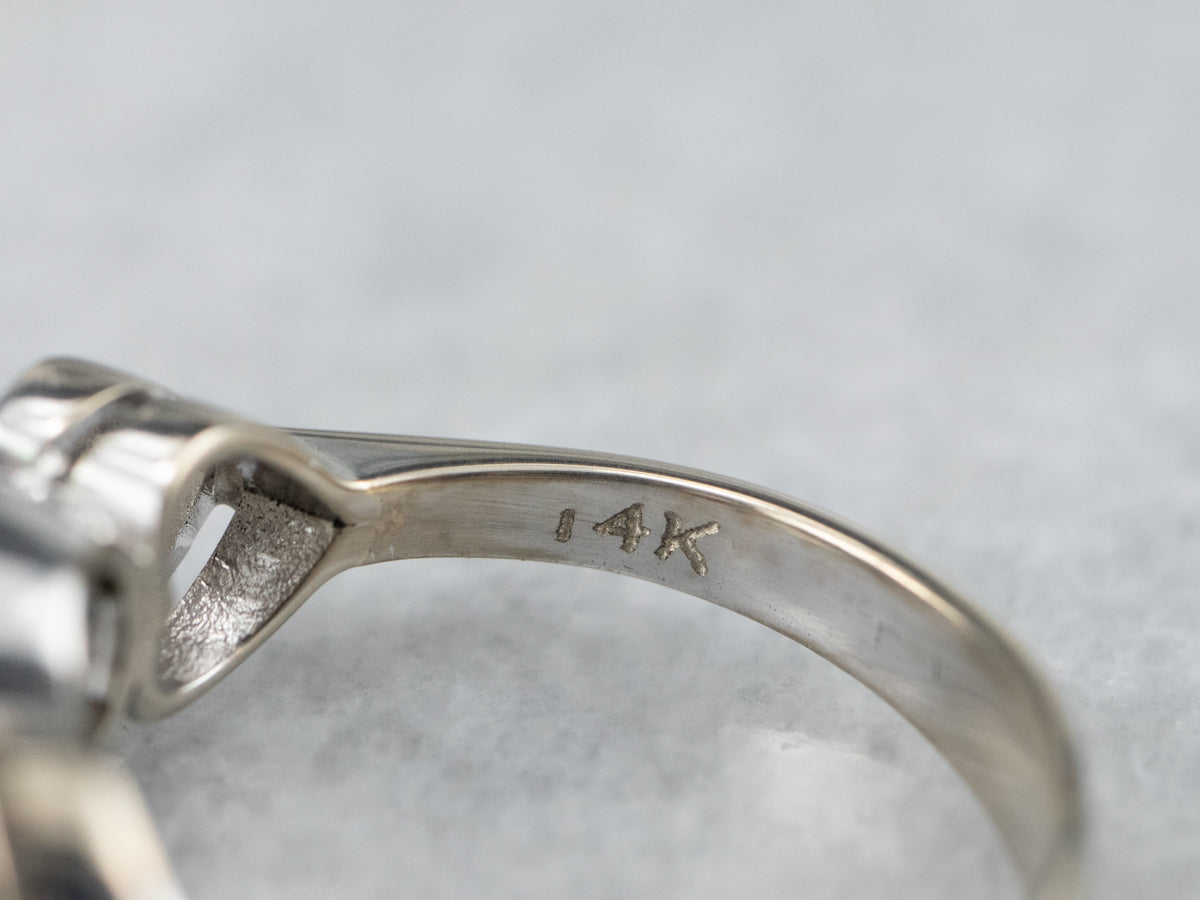 Sweetheart Diamond and Black Pearl Ring