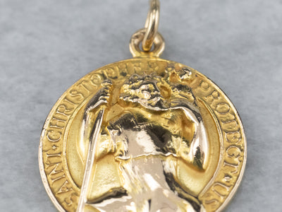 Large Saint Christopher Religious Medallion