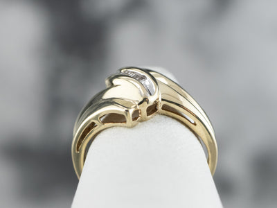 Diamond Two Tone Gold Bypass Ring