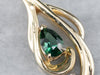 Modernist Green Tourmaline Diamond Pendant