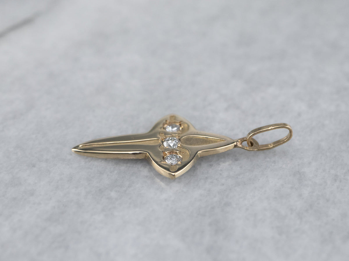 Three Stone Diamond Cross