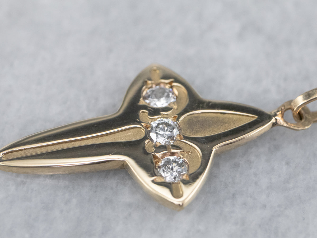 Three Stone Diamond Cross