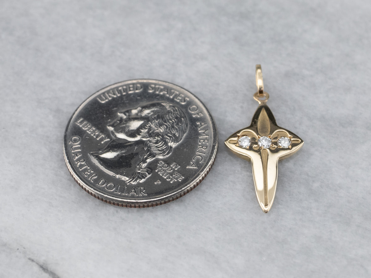 Three Stone Diamond Cross