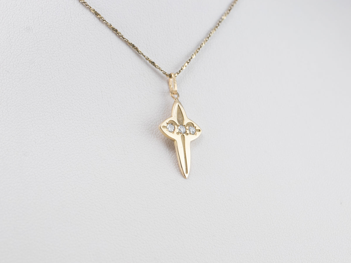 Three Stone Diamond Cross