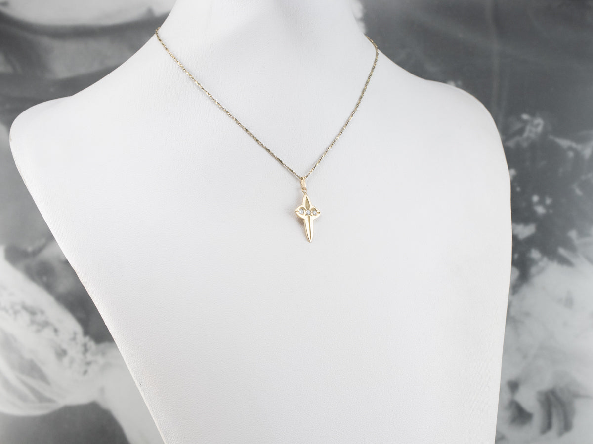 Three Stone Diamond Cross