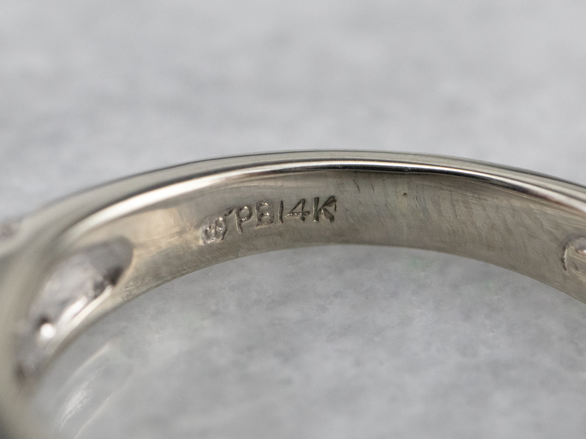 Green Tourmaline Diamond Halo Ring