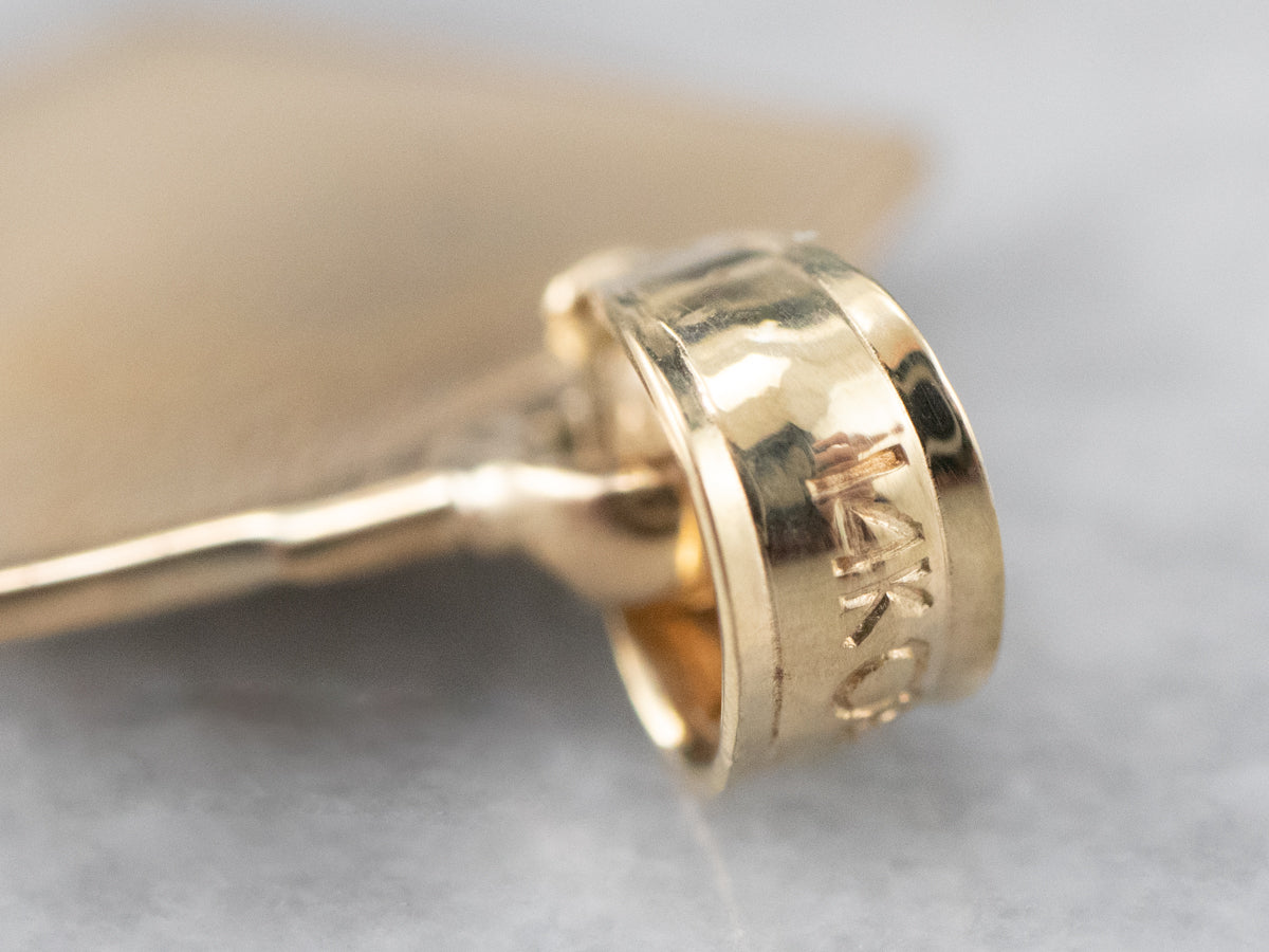 Colgante de oro esmaltado del Arco Real de piedra angular masónica