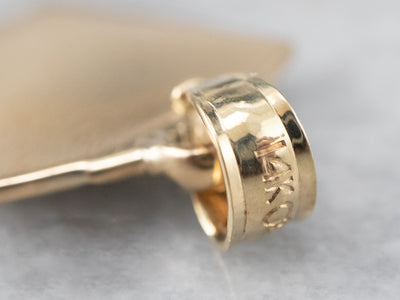 Masonic Keystone Royal Arch Enamel Gold Pendant