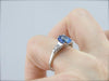 Sapphire Engagement Ring with Baguette Diamond Accents
