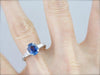 Sapphire Engagement Ring with Baguette Diamond Accents