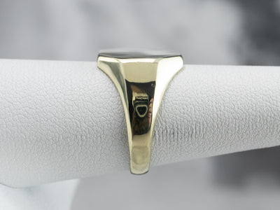 Green Gold Vintage Octagon Signet Ring