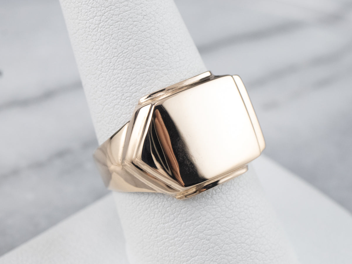 Unisex Gold Signet Ring