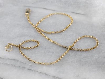 Polished Yellow Gold Rolo Chain